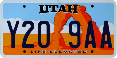 UT license plate Y209AA