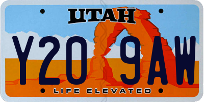 UT license plate Y209AW