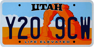 UT license plate Y209CW
