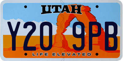 UT license plate Y209PB