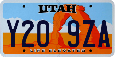 UT license plate Y209ZA