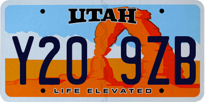 UT license plate Y209ZB