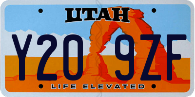 UT license plate Y209ZF