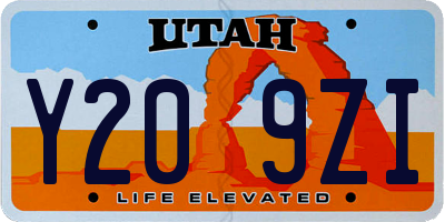 UT license plate Y209ZI