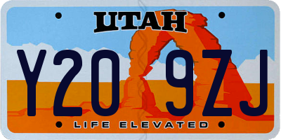 UT license plate Y209ZJ