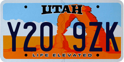UT license plate Y209ZK