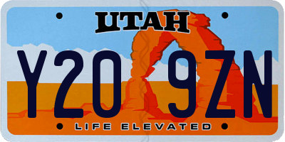 UT license plate Y209ZN
