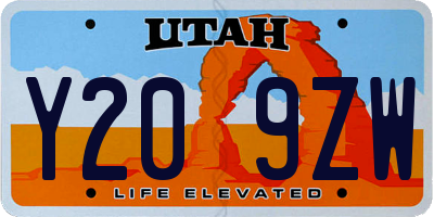UT license plate Y209ZW