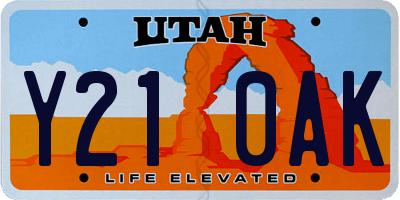 UT license plate Y210AK