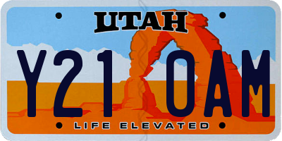 UT license plate Y210AM