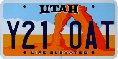 UT license plate Y210AT