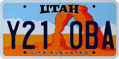 UT license plate Y210BA