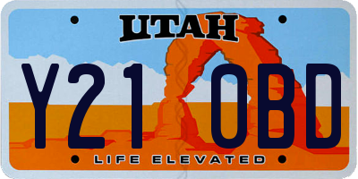 UT license plate Y210BD