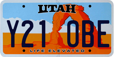 UT license plate Y210BE