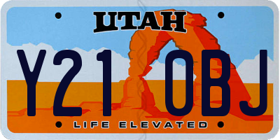 UT license plate Y210BJ