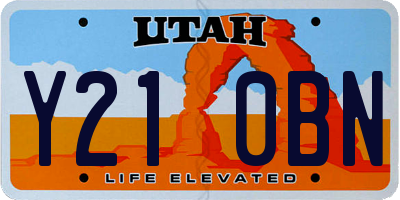 UT license plate Y210BN