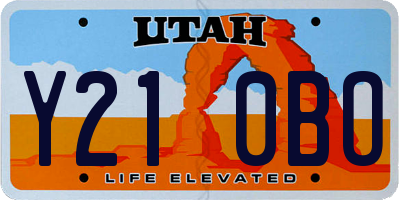 UT license plate Y210BO