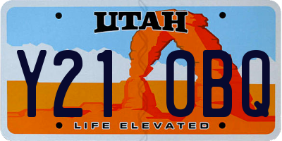 UT license plate Y210BQ