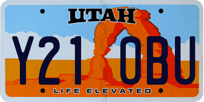 UT license plate Y210BU