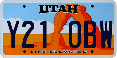 UT license plate Y210BW