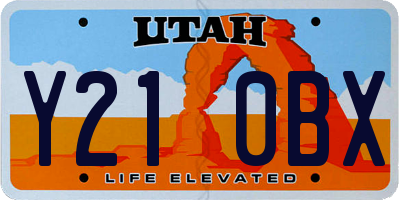 UT license plate Y210BX