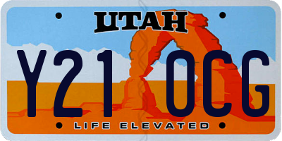 UT license plate Y210CG
