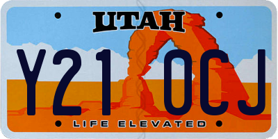 UT license plate Y210CJ