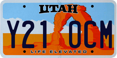 UT license plate Y210CM