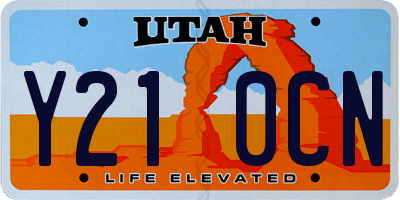 UT license plate Y210CN