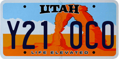 UT license plate Y210CO