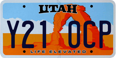 UT license plate Y210CP