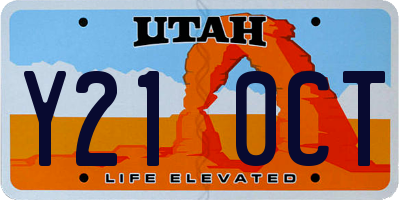UT license plate Y210CT