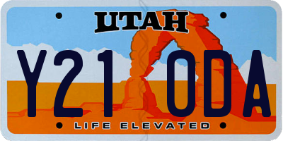 UT license plate Y210DA