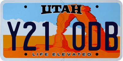 UT license plate Y210DB