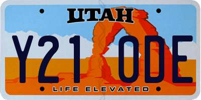 UT license plate Y210DE