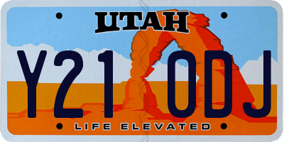 UT license plate Y210DJ