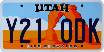 UT license plate Y210DK