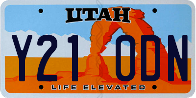 UT license plate Y210DN