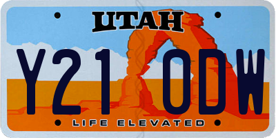 UT license plate Y210DW