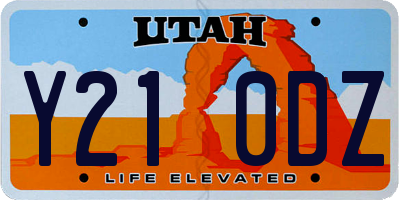 UT license plate Y210DZ