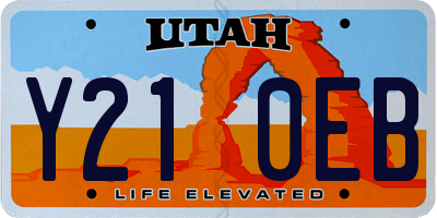 UT license plate Y210EB