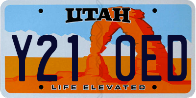 UT license plate Y210ED