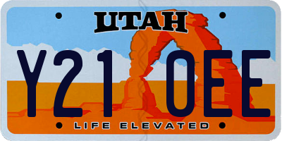 UT license plate Y210EE