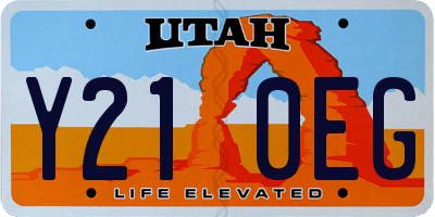 UT license plate Y210EG