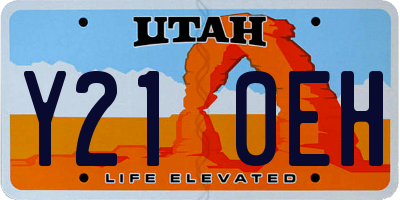 UT license plate Y210EH