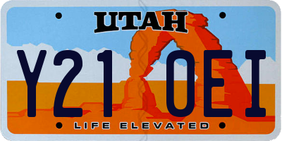 UT license plate Y210EI