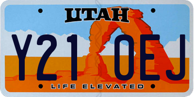UT license plate Y210EJ