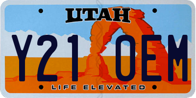 UT license plate Y210EM