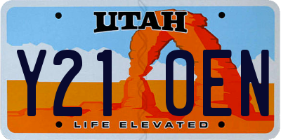 UT license plate Y210EN