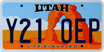 UT license plate Y210EP